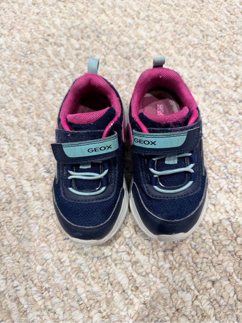 Geox Toddler Girl Size 7 Navy and Pink Lightweight Sneaker